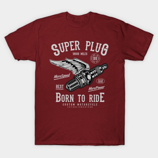 Spark Plug Motorcycle T-Shirt by lionkingdesign